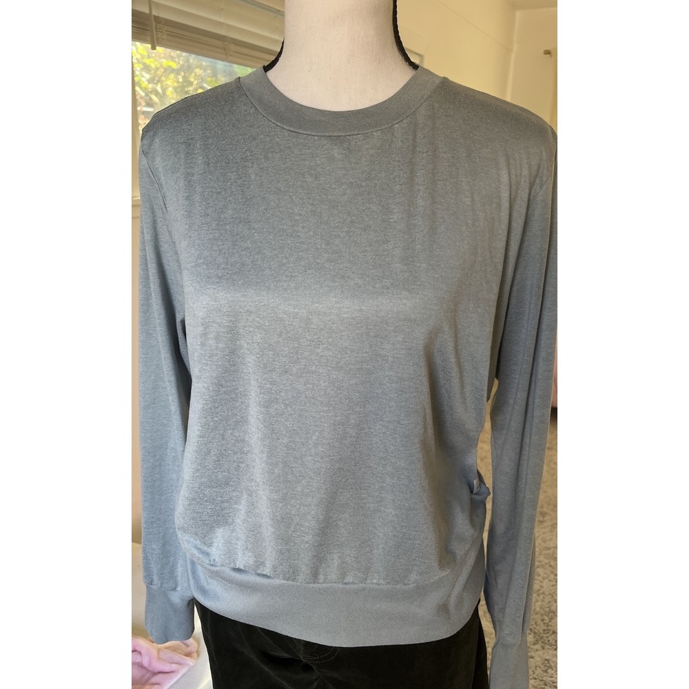 Vuori Daydream Crew Small Long-Sleeve Tee Shirt Sage GraySoft